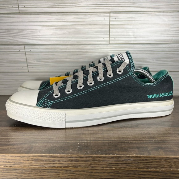 Converse All Star Low Black Green Shoes - Men’s 11 - Women’s 13 - Picture 2 of 9